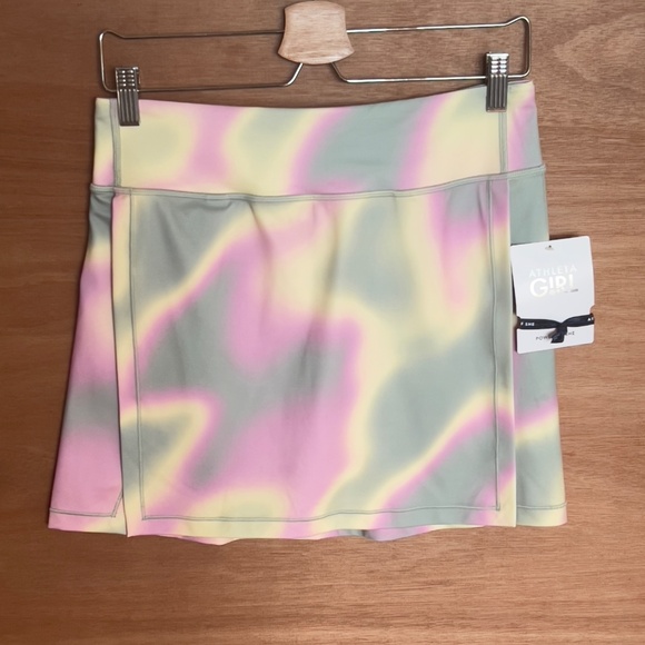 NWT Athleta Girl Goal Getter Short size XXL/16 athletic pastel pink yellow green - Picture 2 of 7
